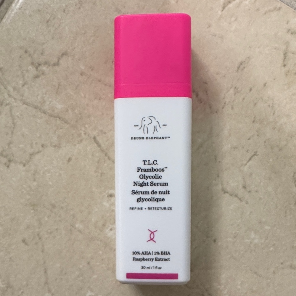Drunk Elephant Pink and White Glycolic Night Serum